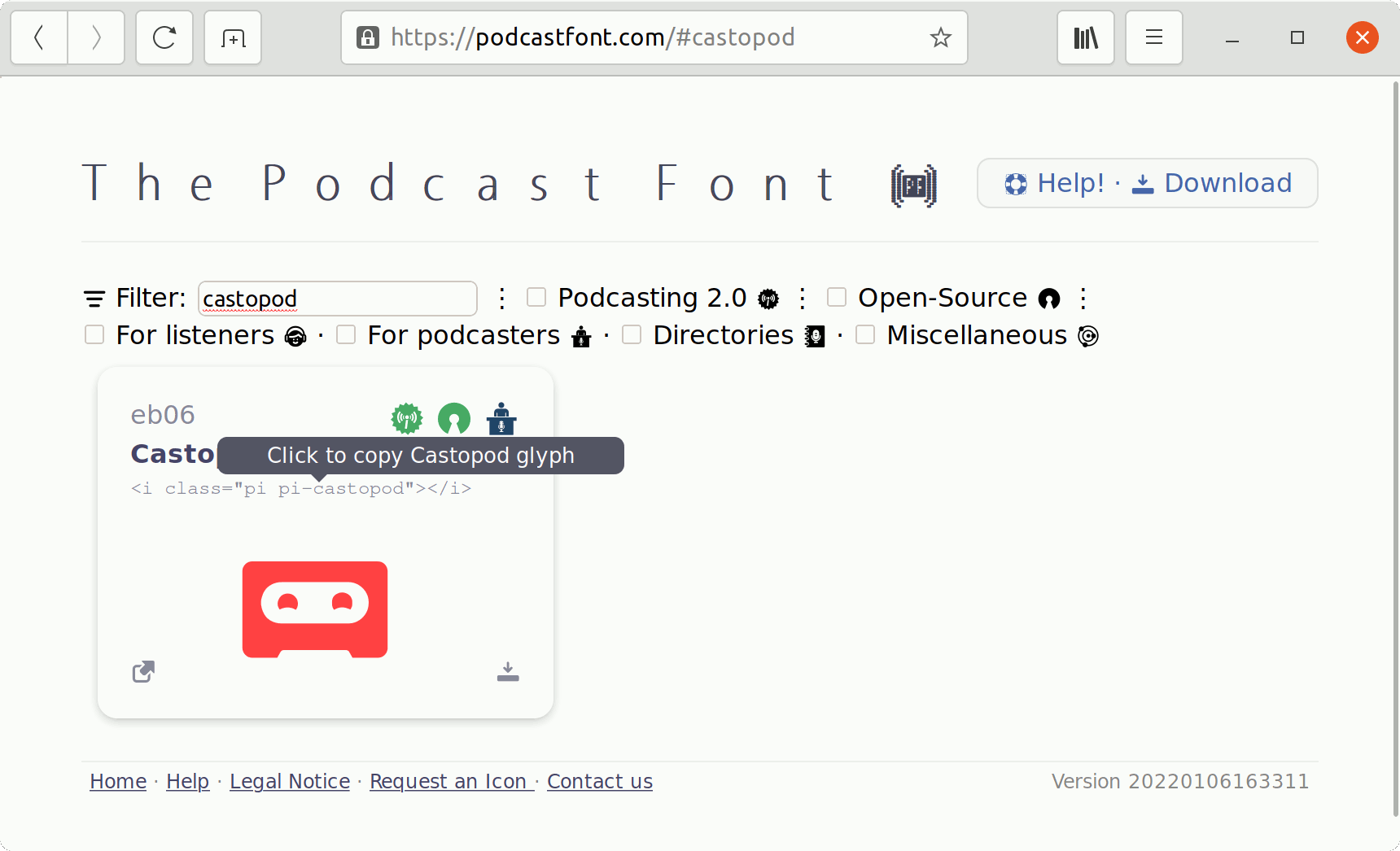Podcastfont-Glyph