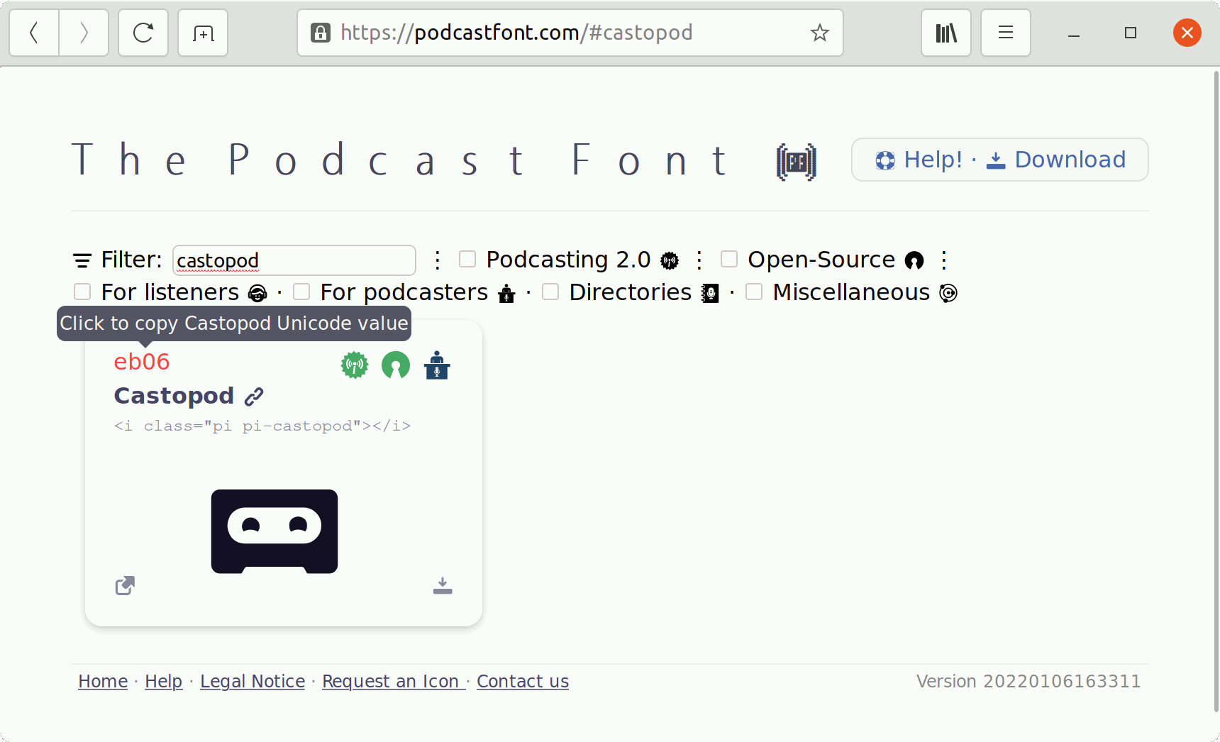 Podcastfont-Unicode