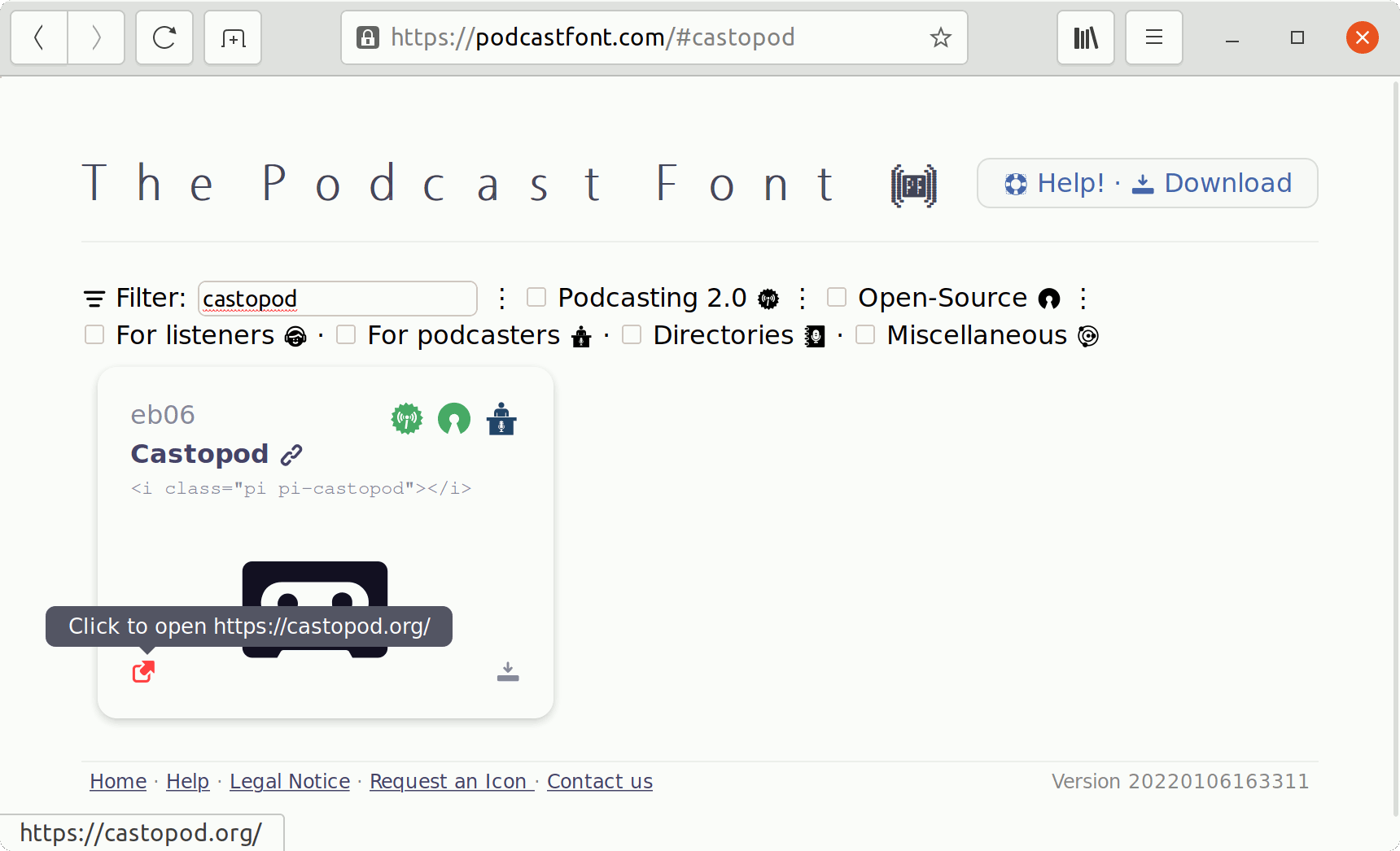 Podcastfont-Website